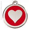 Red Dingo Red Heart Dog ID Tag